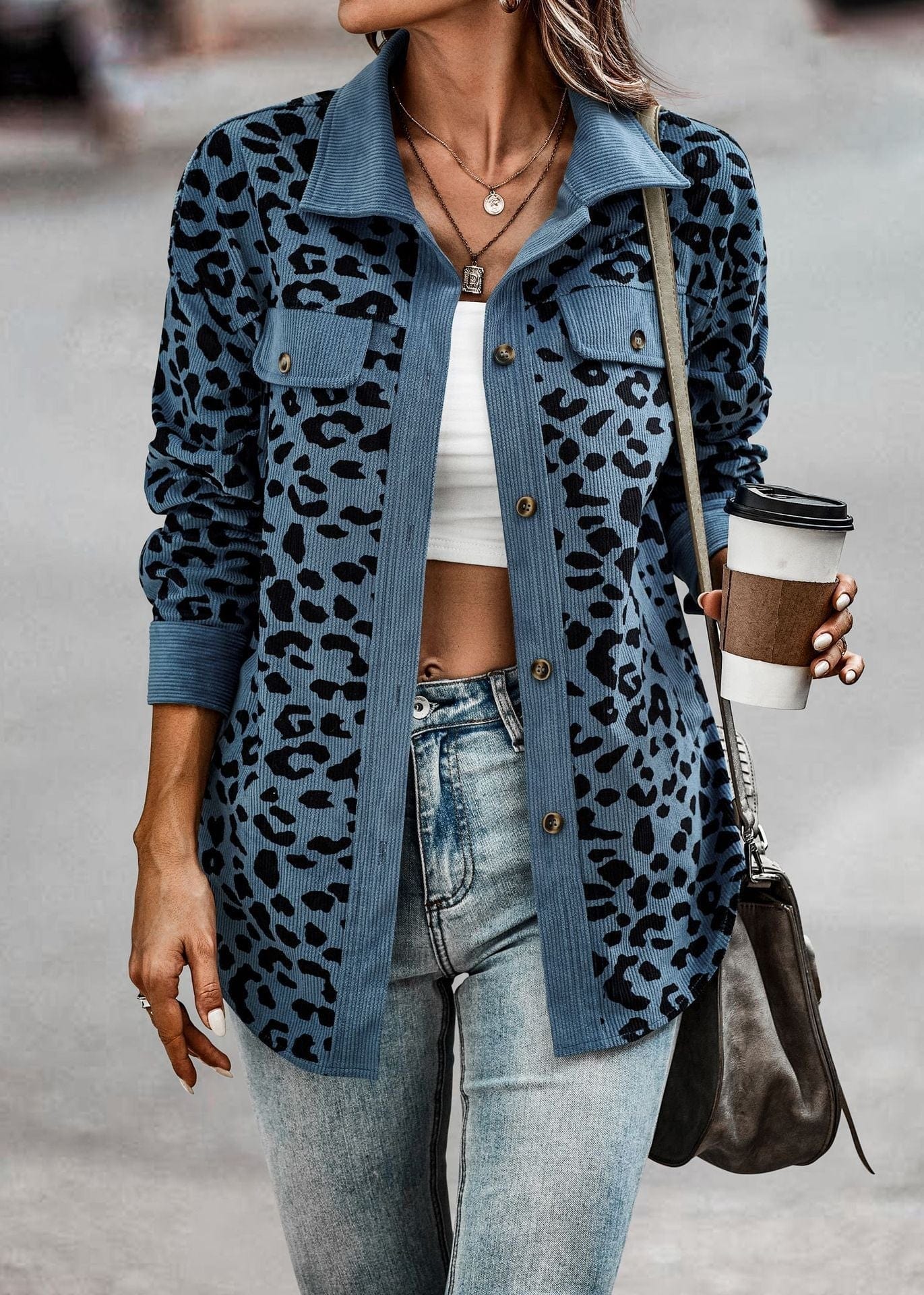 Leopard Print Jacket for Women – Stylish Animal Print Outerwear for Fall