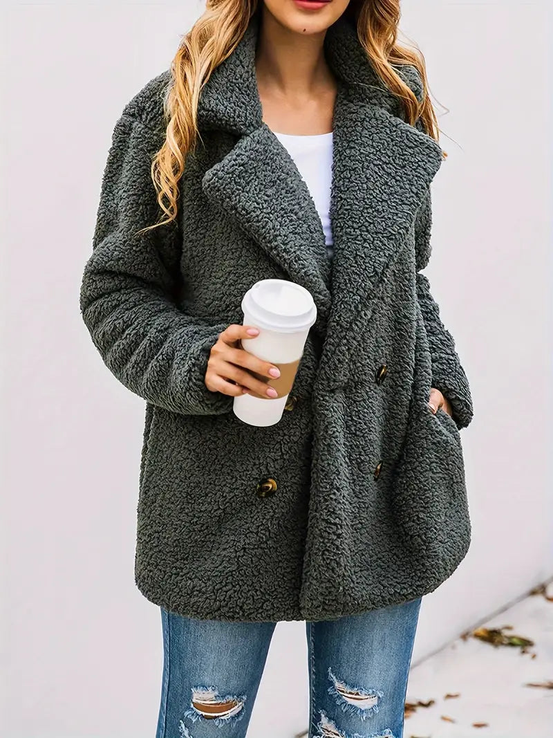 Women's Fashion Coat – Stylish Warm Outerwear with Pockets for Winter