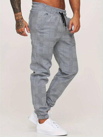 Men's Jogging Trousers – Checked Athletic Pants for Comfort and Style