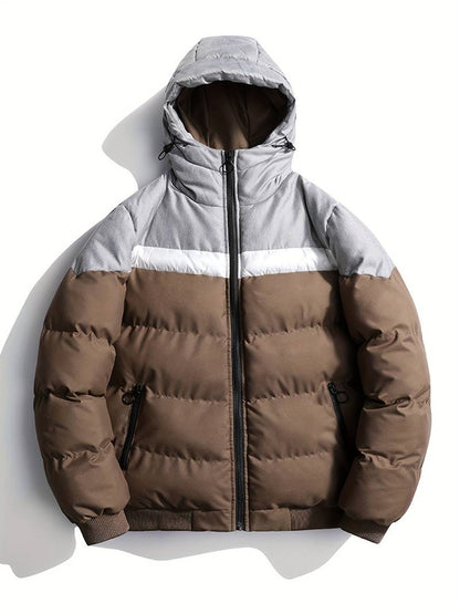 Padded Jacket for Men – Warm Insulated Coat with Hood for Winter Wear