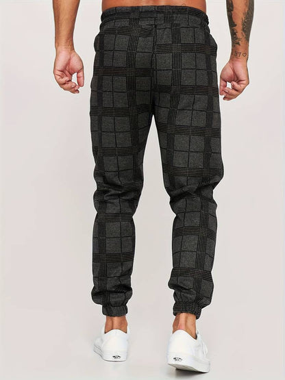 Men's Jogging Trousers – Checked Athletic Pants for Comfort and Style