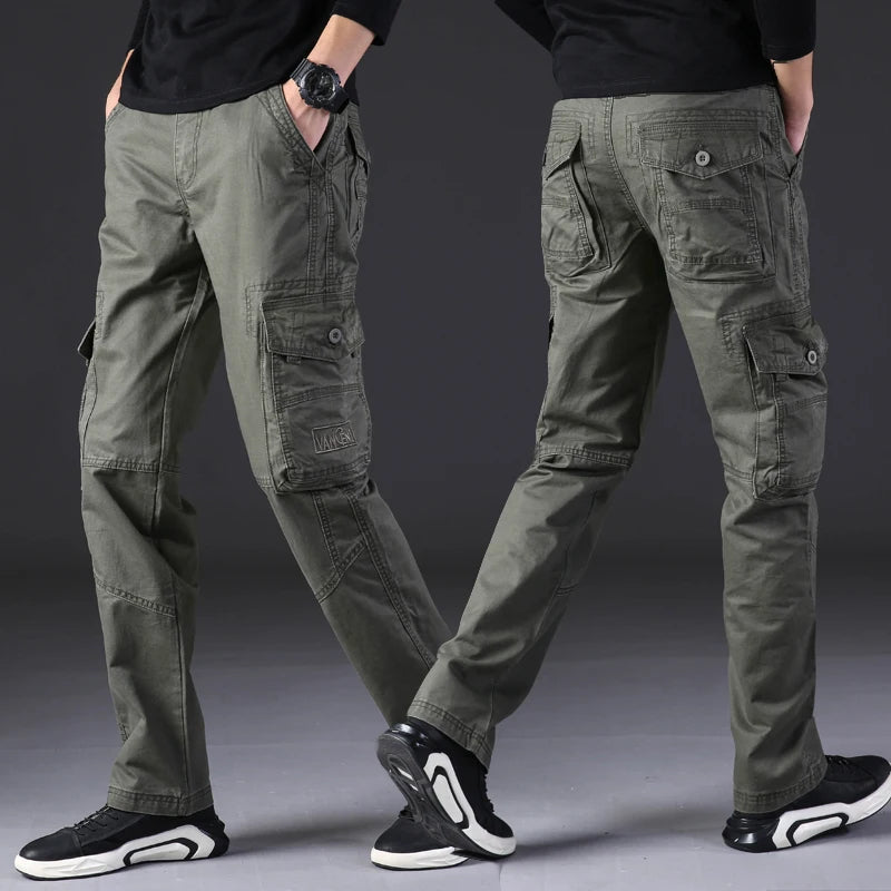 Men's Cargo Trousers – Casual Lightweight Pants with Pockets for Outdoor Wear