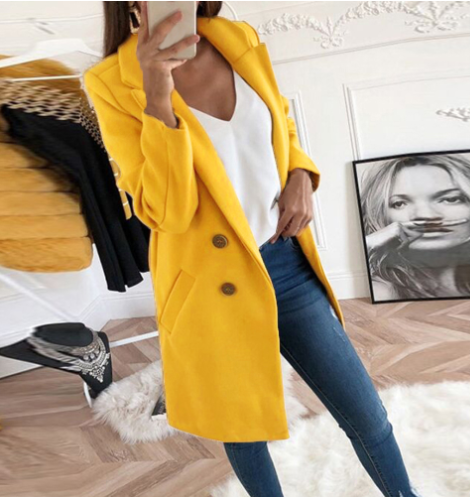 Autumn Coat for Women – Stylish Long Jacket with Warm Fabric and Chic Design