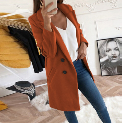 Autumn Coat for Women – Stylish Long Jacket with Warm Fabric and Chic Design