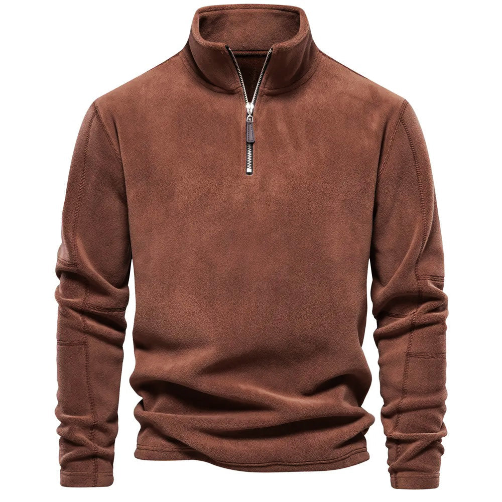 Men's Fleece Pullover – Cozy Autumn Sweater for Casual Wear and Outdoor Activities