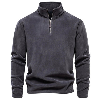 Men's Fleece Pullover – Cozy Autumn Sweater for Casual Wear and Outdoor Activities