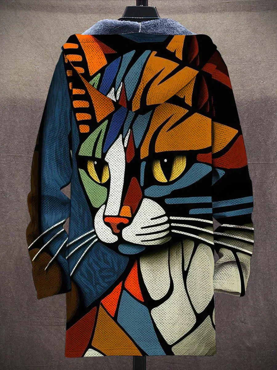 Men's Cat Pattern Jacket – Stylish Casual Outerwear for Cat Lovers