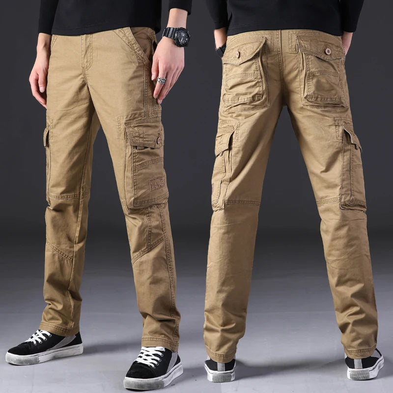 Men's Cargo Trousers – Casual Lightweight Pants with Pockets for Outdoor Wear