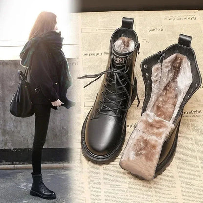 Winter Boots for Women – Stylish Leather Waterproof Ankle Booties