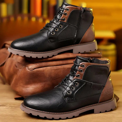 Men's Leather Zip Boots – Stylish Ankle Boots for Casual and Formal Wear