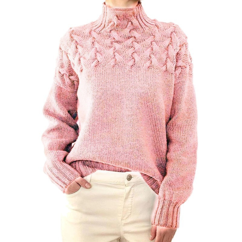 Knitted Jumper for Women – Cozy Roll Neck Sweater in Soft Fabric