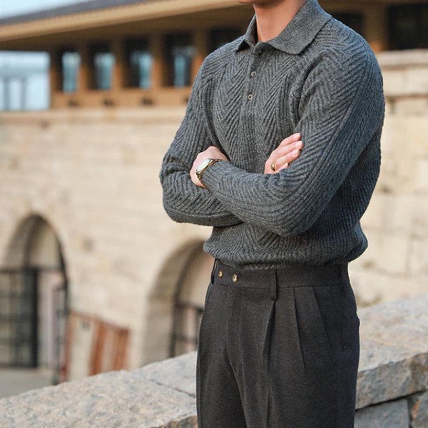 Men's Knitted Jumper – Cozy Pullover Sweater for Casual and Smart Wear