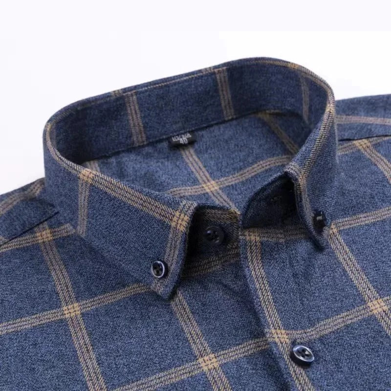 Men's Checked Long-Sleeved Shirt – Stylish Casual Button-Up for Every Occasion