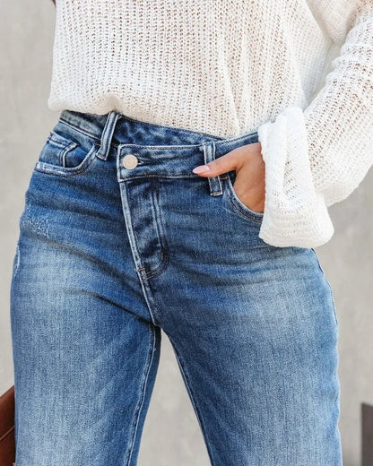 High-Waisted Jeans Women – Stylish Stretch Denim Pants for Casual Wear