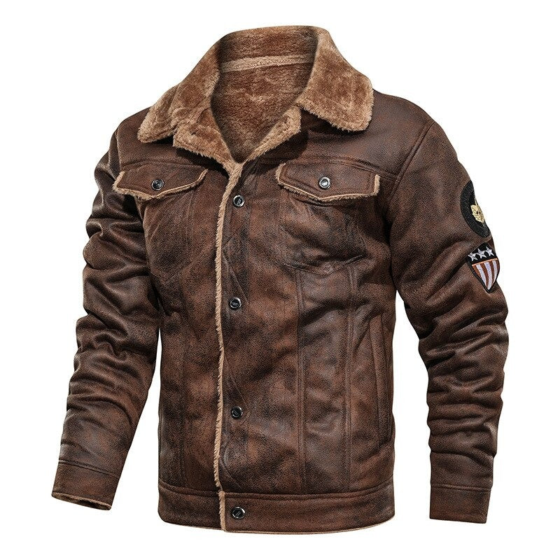 Men's Suede Biker Jacket – Stylish Lambswool Lined Motorcycle Coat