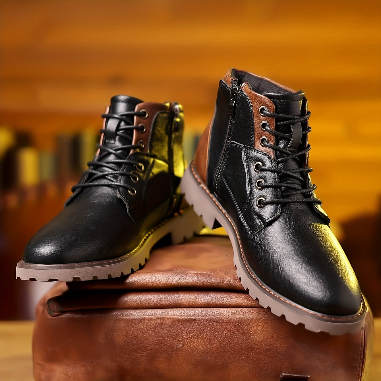 Men's Leather Zip Boots – Stylish Ankle Boots for Casual and Formal Wear