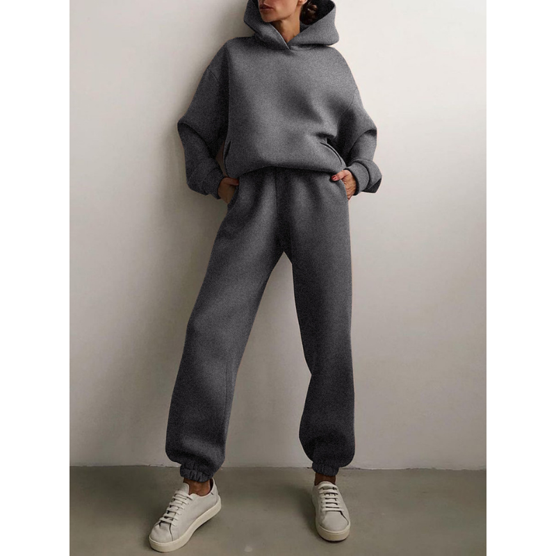 Women's Tracksuit Set – Comfortable Hooded Sweatshirt and Jogger Pants