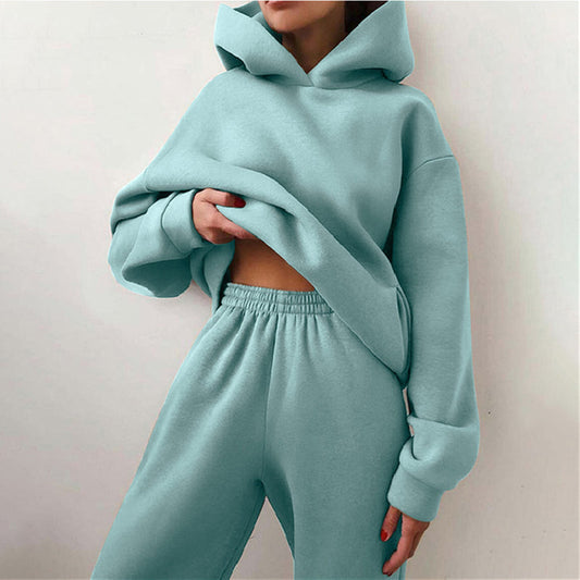 Women's Tracksuit Set – Comfortable Hooded Sweatshirt and Jogger Pants