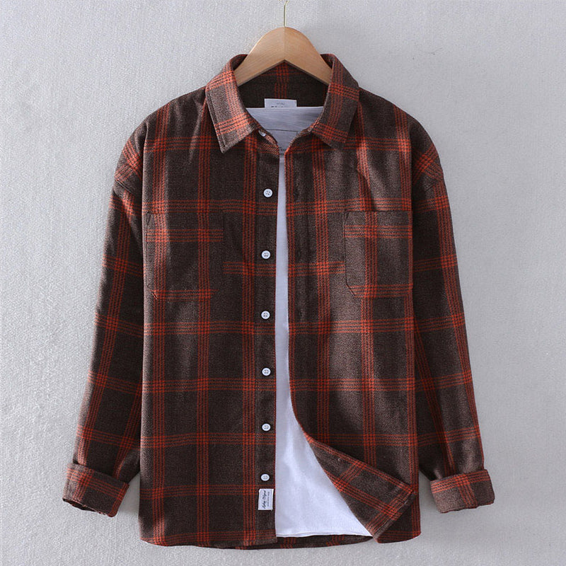 Flannel Shirt for Men – Long Sleeve Casual Button-Up Top for Fall