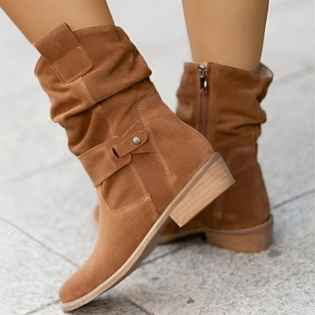 Women’s Elegant Boots – Stylish Leather Ankle Boots for Fall and Winter