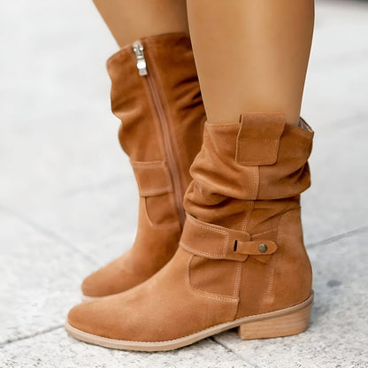 Women’s Elegant Boots – Stylish Leather Ankle Boots for Fall and Winter