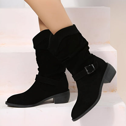 Women’s Elegant Boots – Stylish Leather Ankle Boots for Fall and Winter