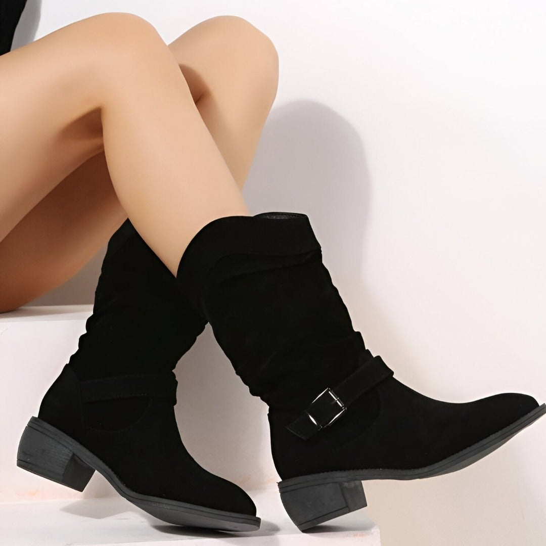 Women’s Elegant Boots – Stylish Leather Ankle Boots for Fall and Winter