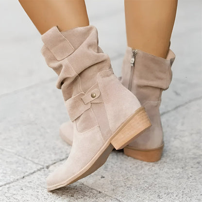 Women’s Elegant Boots – Stylish Leather Ankle Boots for Fall and Winter