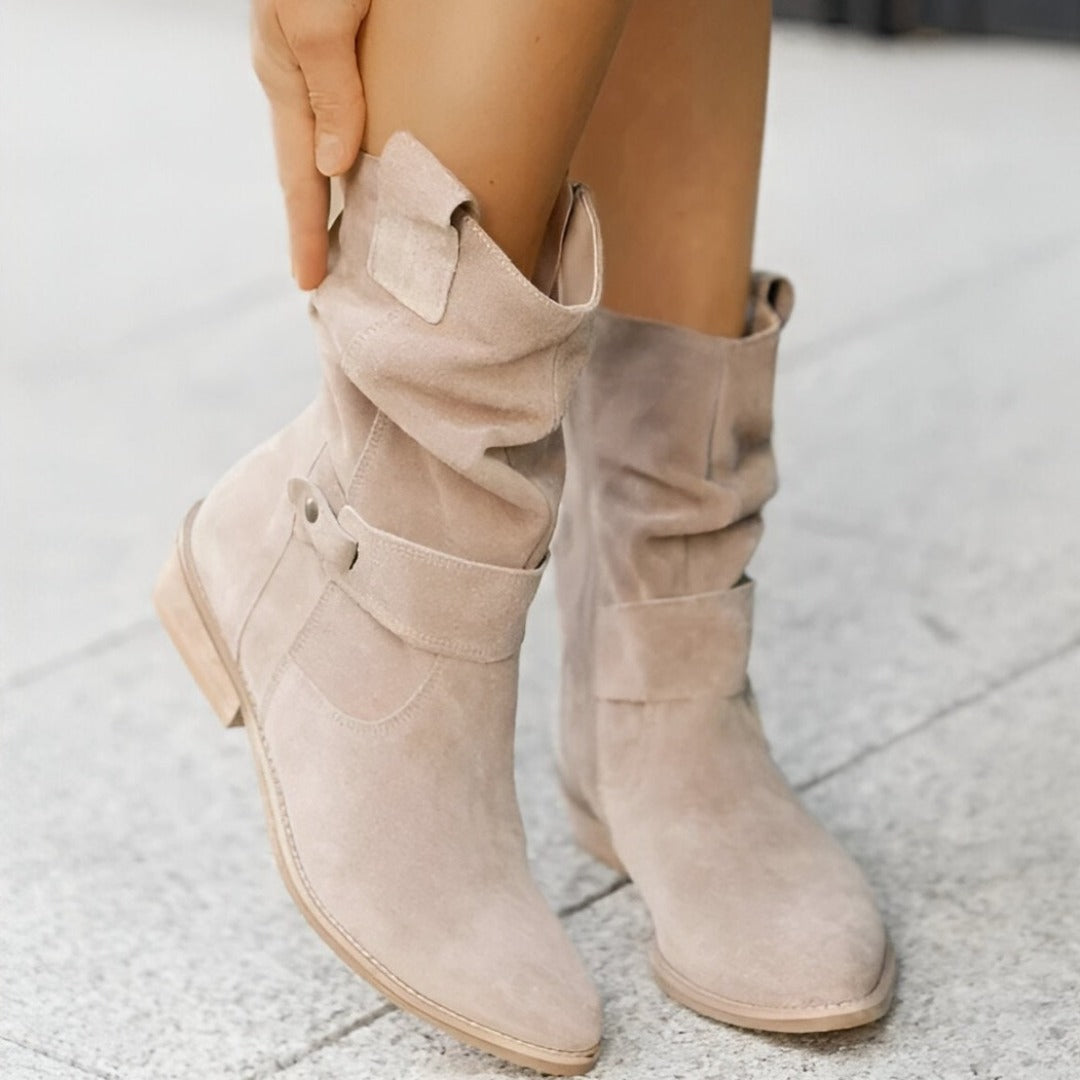 Women’s Elegant Boots – Stylish Leather Ankle Boots for Fall and Winter