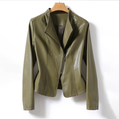 Leather Blazer Women – Stylish Faux Leather Jacket for Casual or Work