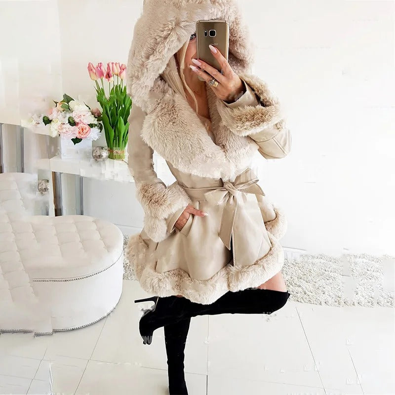 Winter Coat for Women – Stylish Warm Long Jacket with Hood and Pockets