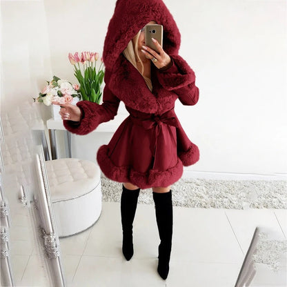 Winter Coat for Women – Stylish Warm Long Jacket with Hood and Pockets