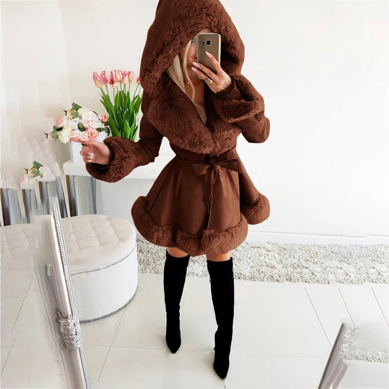 Winter Coat for Women – Stylish Warm Long Jacket with Hood and Pockets