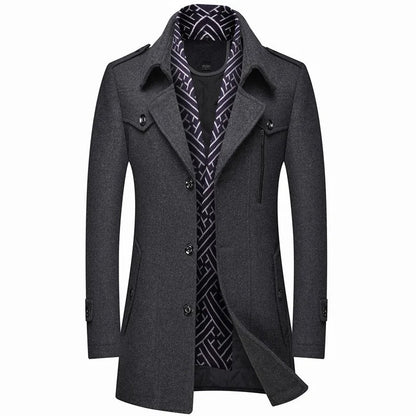 Men's Elegant Coat – Stylish Tailored Overcoat for Formal and Casual Wear