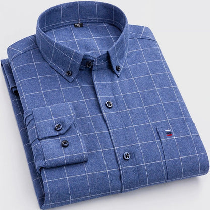 Men's Checked Long-Sleeved Shirt – Stylish Casual Button-Up for Every Occasion