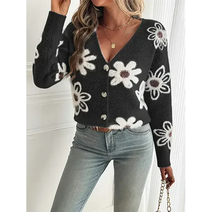 Floral Cardigan Women – Lightweight Knit Sweater for Spring and Summer