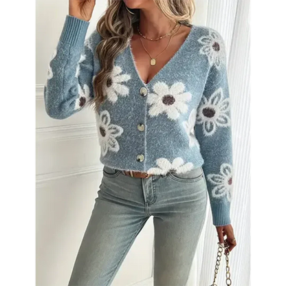 Floral Cardigan Women – Lightweight Knit Sweater for Spring and Summer