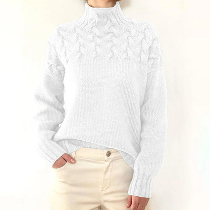 Knitted Jumper for Women – Cozy Roll Neck Sweater in Soft Fabric