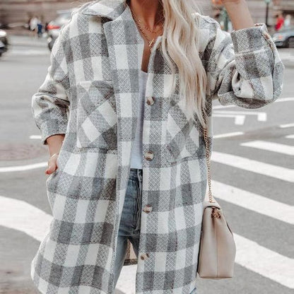 Checked Jacket for Women – Stylish Plaid Blazer for Casual and Work Wear