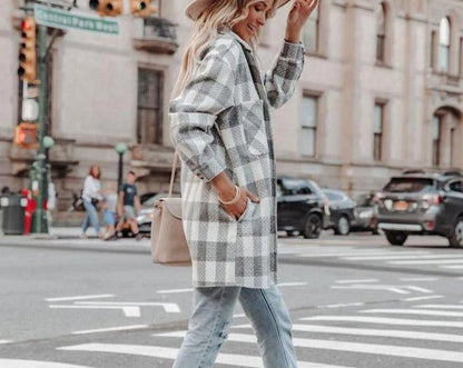 Checked Jacket for Women – Stylish Plaid Blazer for Casual and Work Wear