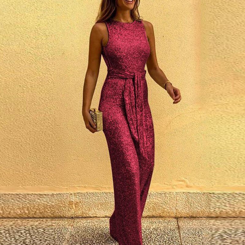 Elegant Jumpsuit for Women – Stylish Sleeveless Wide-Leg Design for Parties