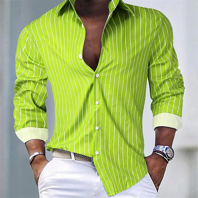 Men's Casual Long Sleeve Shirt – Lightweight Cotton Button-Up for Everyday Wear